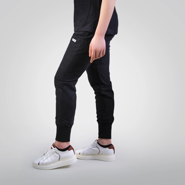 Pantaloni medicali negri de damă Stone