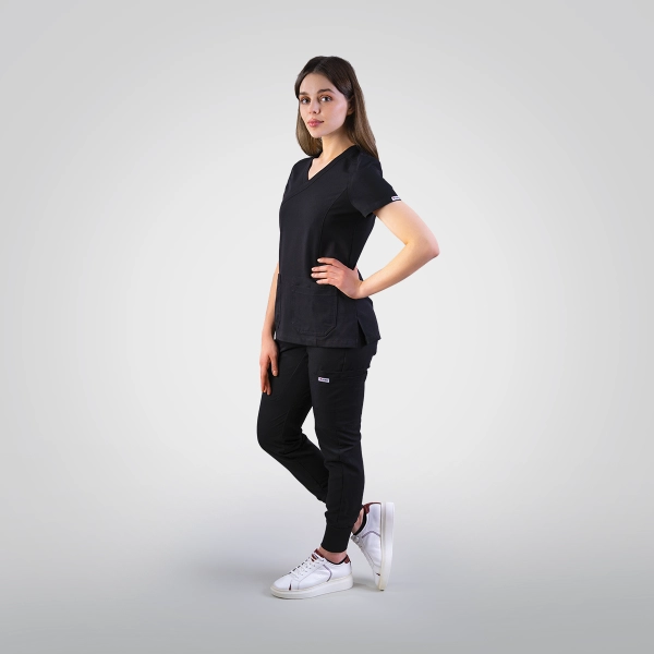 Pantaloni medicali negri de damă Stone