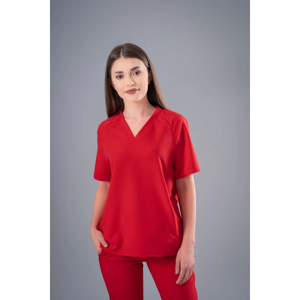 Bluză medicală roșie de damă Jex-Blake