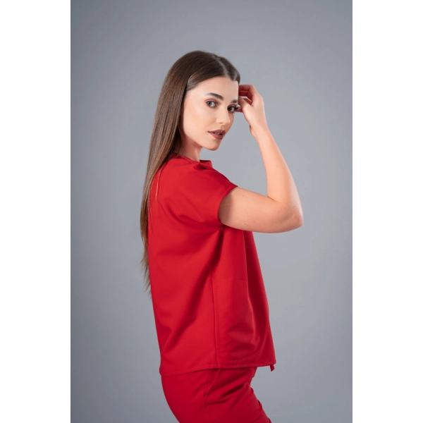 Bluză medicală roșie de damă Crumpler