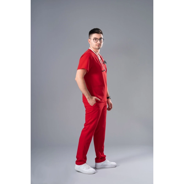 Costum medical roșu bărbați Osler