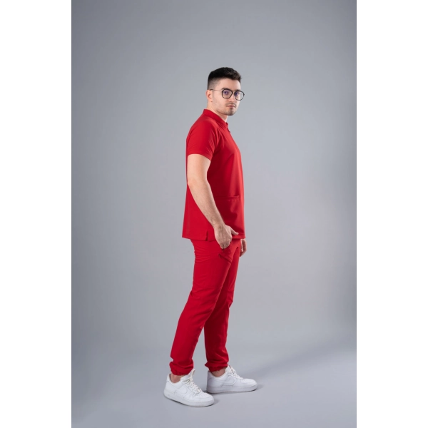 Costum medical roșu bărbați Hunter