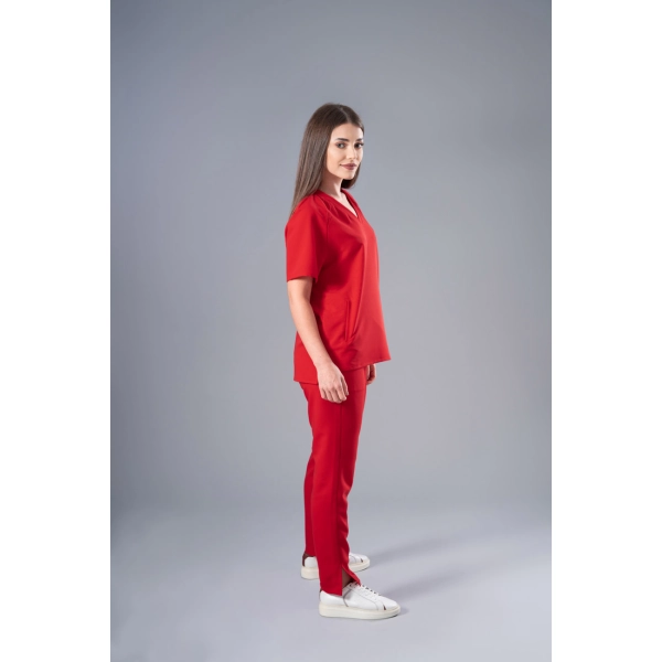 Costum medical roșu de damă Jex-Blake