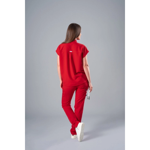 Costum medical roșu de damă Chieu