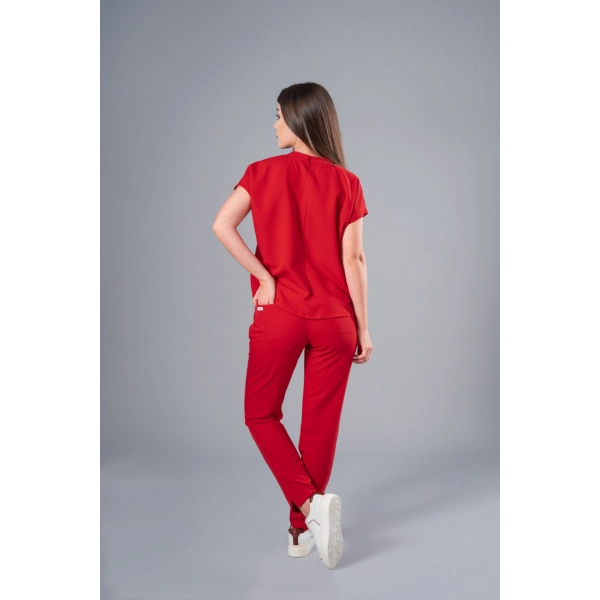 Pantaloni medicali roșii de damă Crumpler