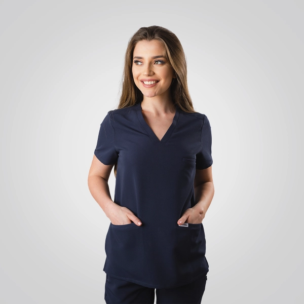 Bluză medicală bleumarin de damă Okami