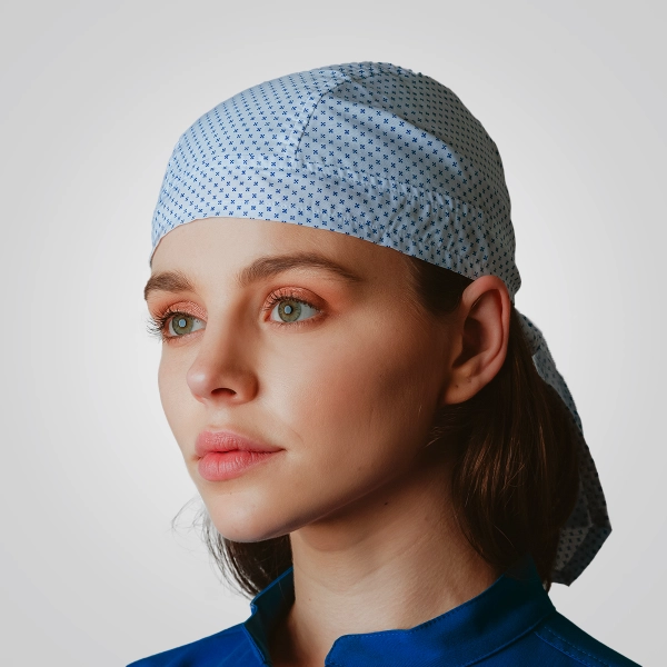 Bonetă medicală print alb 2 de damă