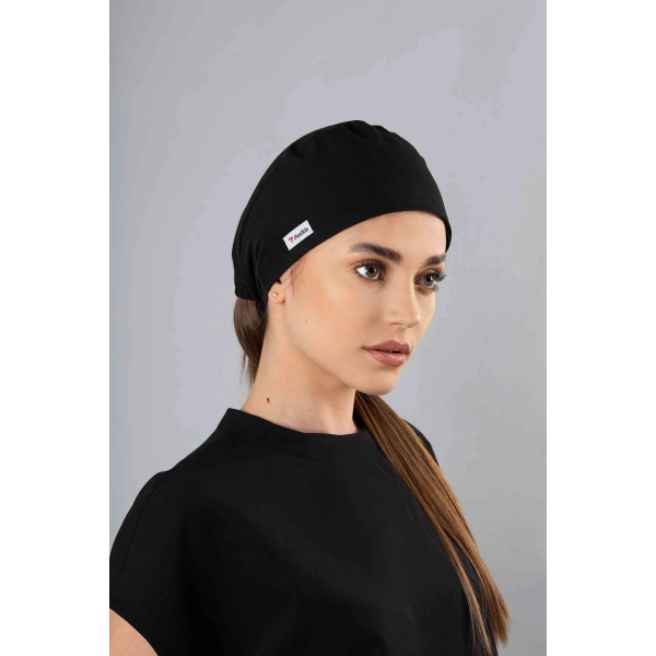 Bonetă medicală neagră unisex