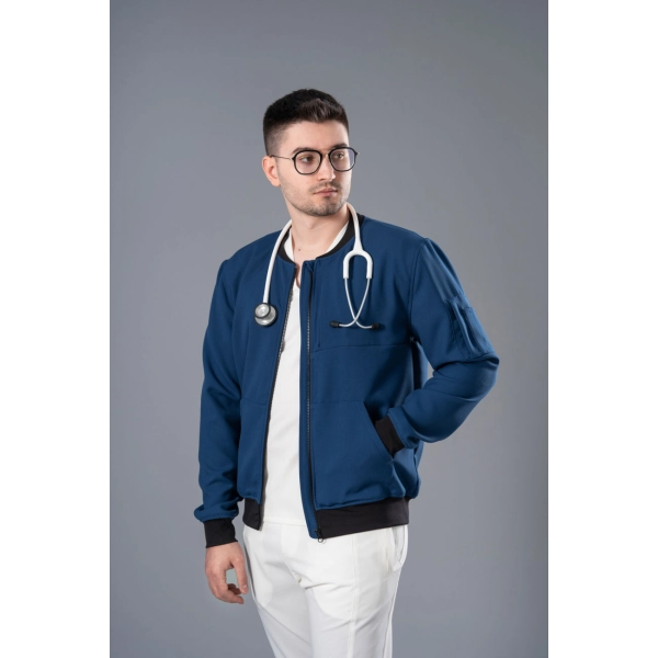 Jachetă Bomber medicală albastră bărbați