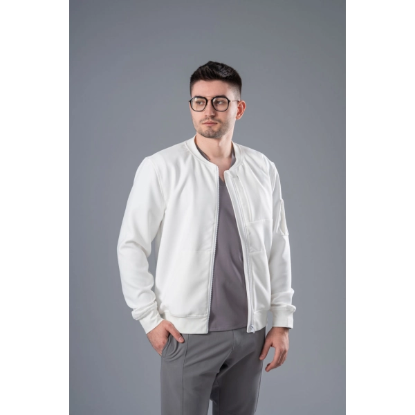 Jachetă Bomber albă medicală bărbați