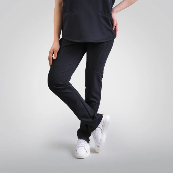 Pantaloni medicali negri de damă Chieu TALL