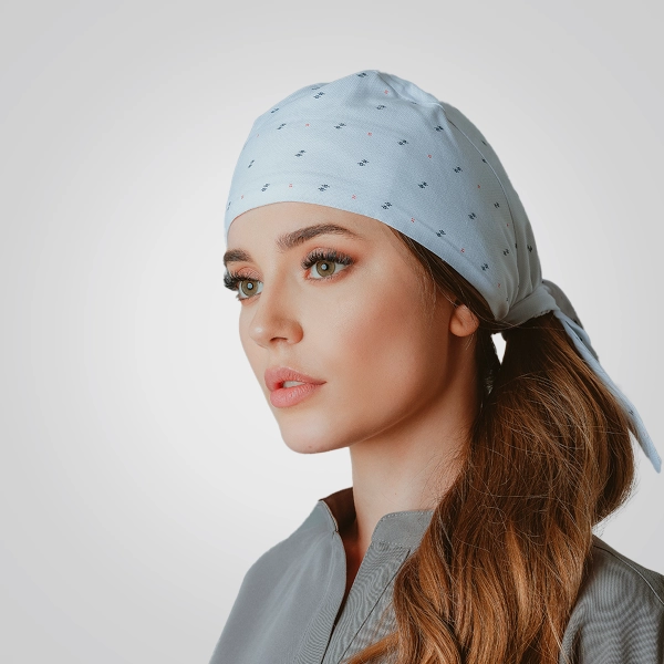 Bonetă medicală print alb 1 de damă