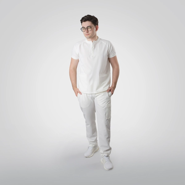 Costum medical alb bărbați Harvey