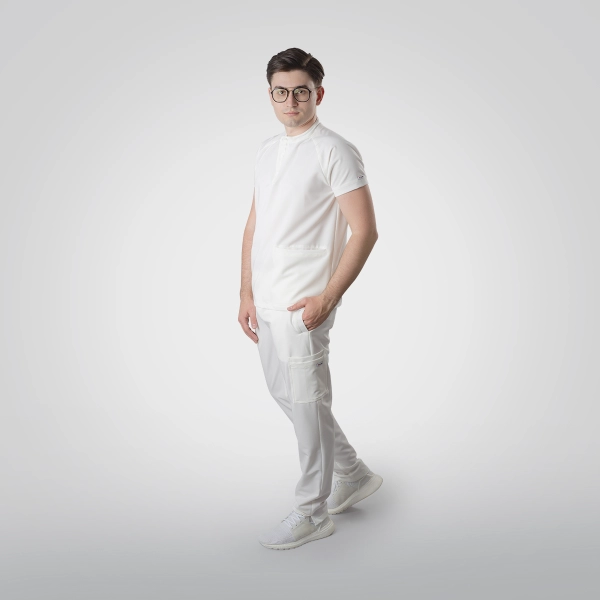 Costum medical alb bărbați Harvey