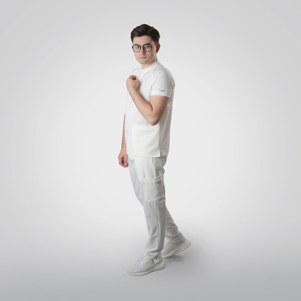 Costum medical alb bărbați Harvey