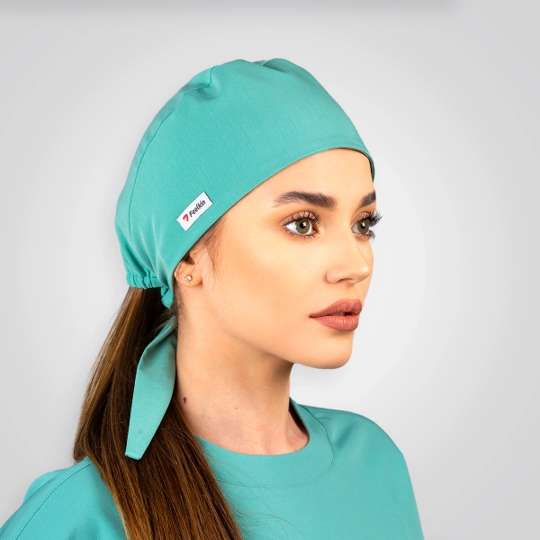 Bonetă medicală verde de damă