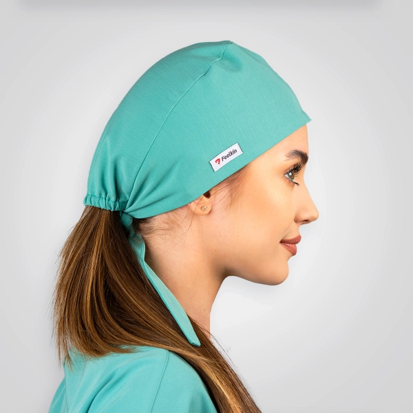 Bonetă medicală verde de damă