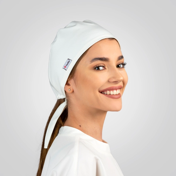Bonetă medicală albă de damă