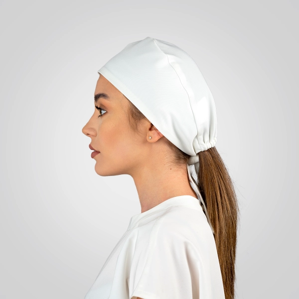 Bonetă medicală albă de damă