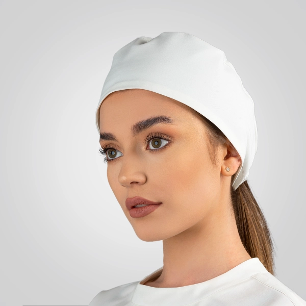 Bonetă medicală albă de damă
