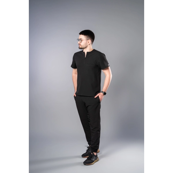 Costum medical negru bărbați Obi