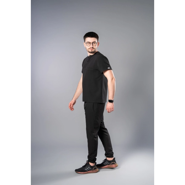 Costum medical negru bărbați Obi