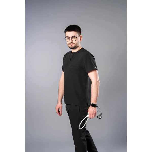 Costum medical negru bărbați Obi