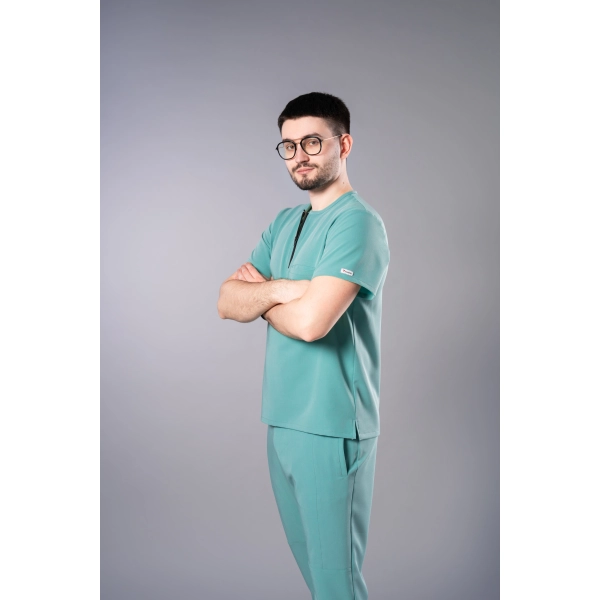 Costum medical verde bărbați Obi