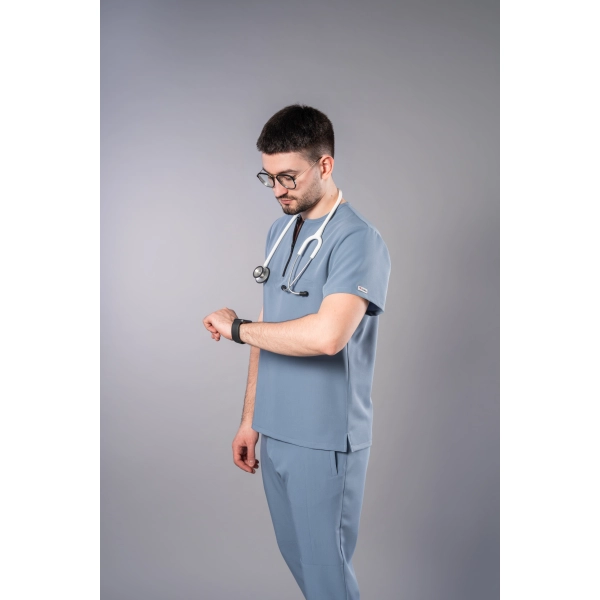 Costum medical bleu bărbați Obi
