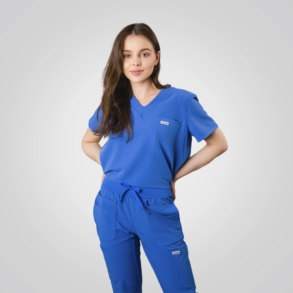 Costum medical albastru de damă Cutzarida