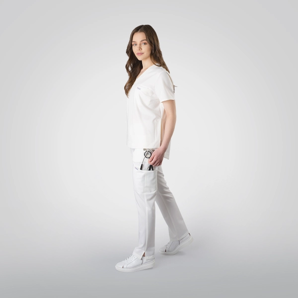 Costum medical alb de damă Cutzarida