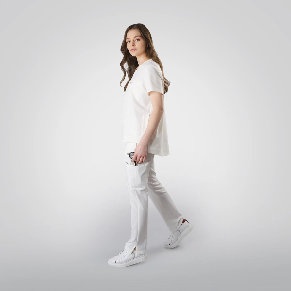 Costum medical alb de damă Cutzarida