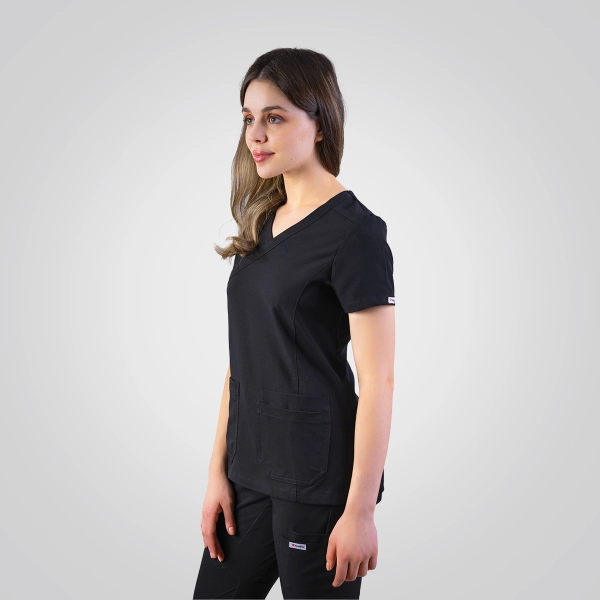 Costum medical negru de damă Stone