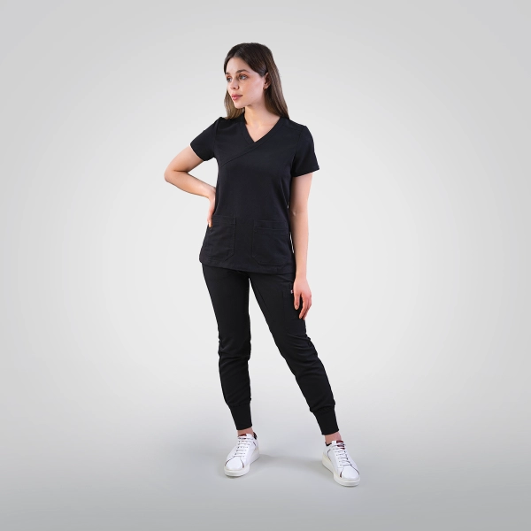 Costum medical negru de damă Stone