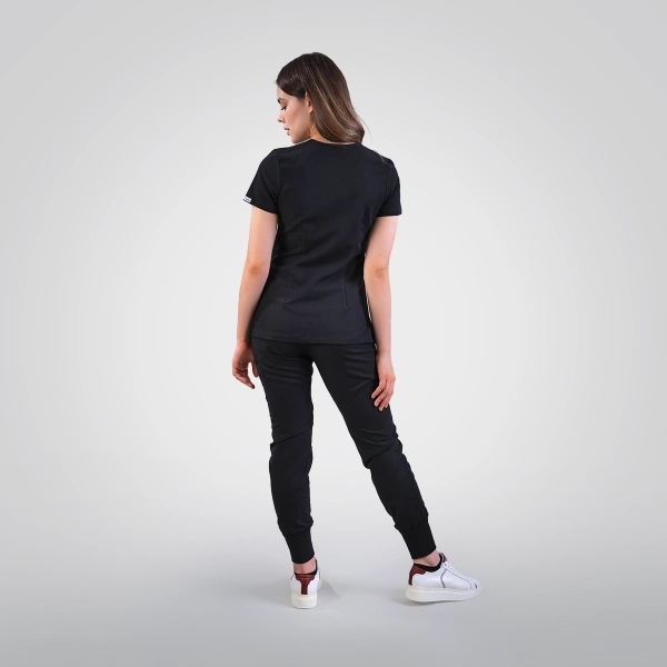 Costum medical negru de damă Stone