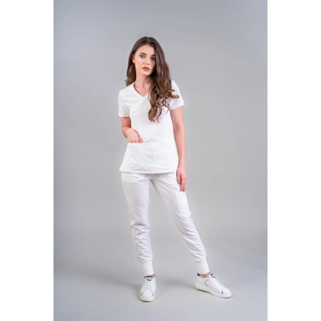Costum medical alb de damă Stone