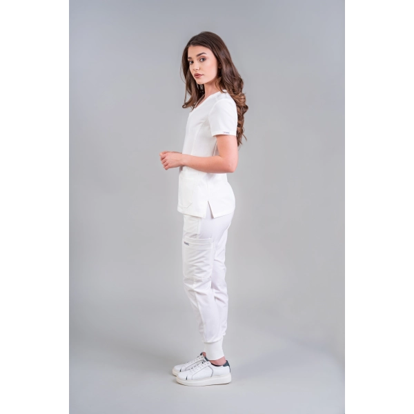 Costum medical alb de damă Stone