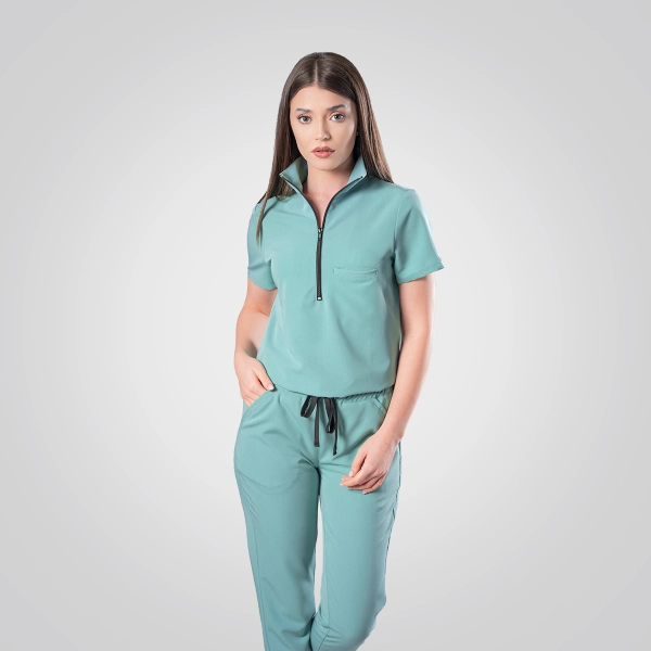 Costum medical verde de damă Leia