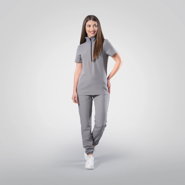 Costum medical gri de damă Leia