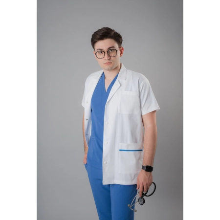 Halat de laborator alb bărbați Kindi