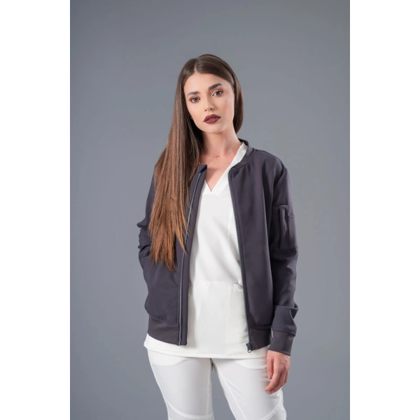 Jachetă Bomber gri medicală de damă