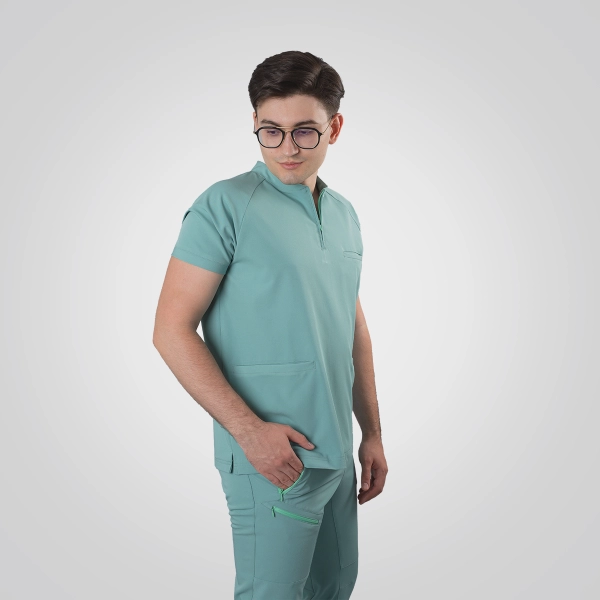 Bluză medicală verde bărbați Hunter