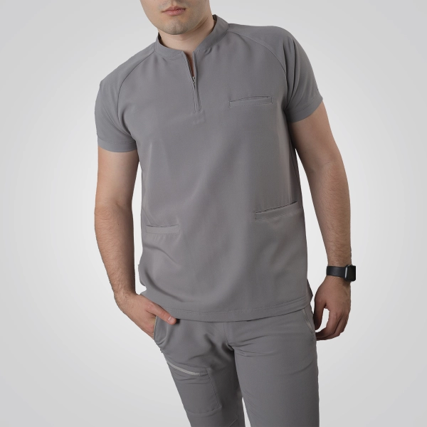 Bluză medicală gri bărbați Hunter