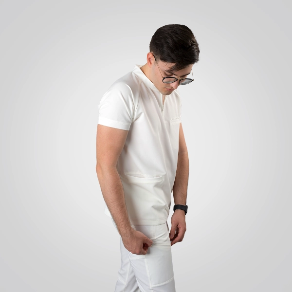 Bluză medicală albă bărbați Hunter