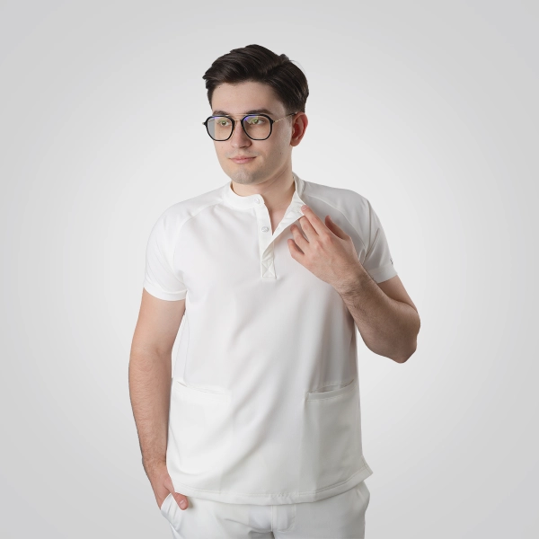Bluză medicală albă bărbați Harvey