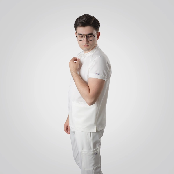Bluză medicală albă bărbați Harvey