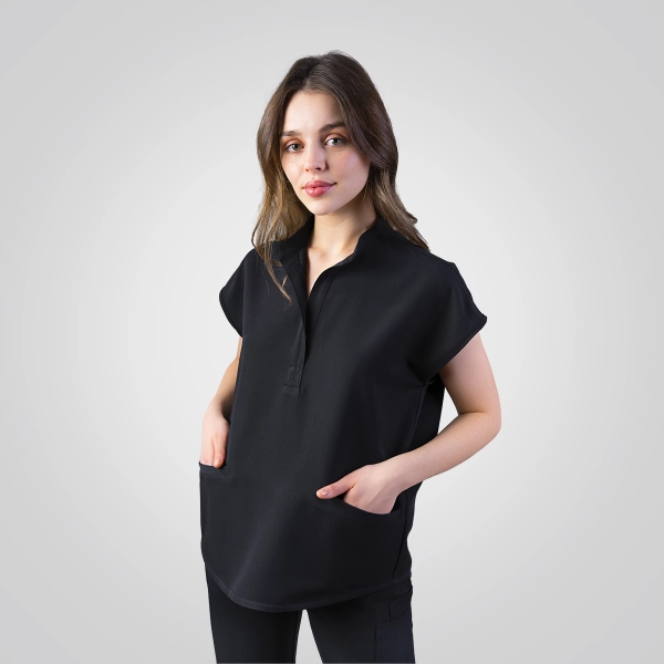 Bluză medicală neagră de damă Chieu