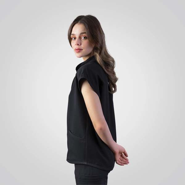 Bluză medicală neagră de damă Chieu