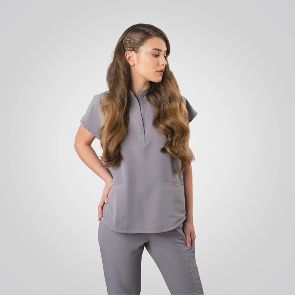 Bluză medicală gri de damă Chieu