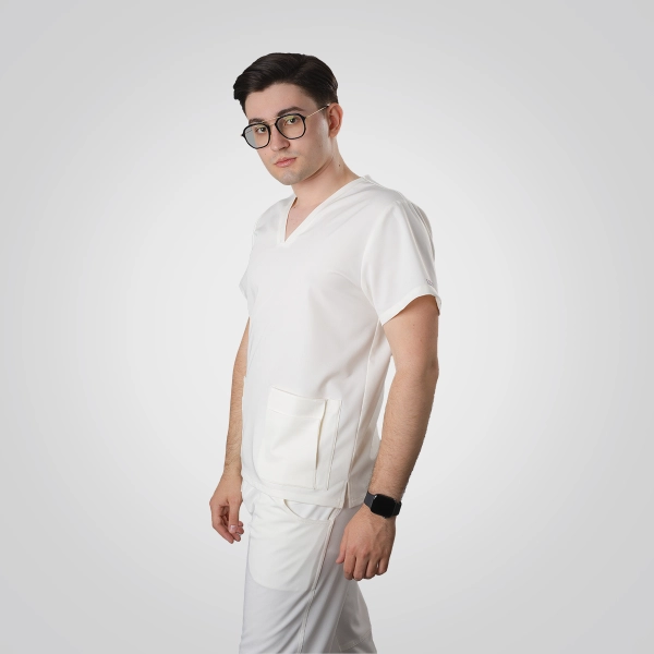 Bluză medicală albă bărbați Aranzi